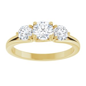 14K Yellow 1 CTW Natural Diamond Three-Stone Engagement Ring Ethereal Legacy Boutiques