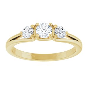 14K Yellow 1/2 CTW Natural Diamond Three-Stone Engagement Ring Ethereal Legacy Boutiques