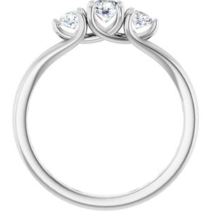 14K White 1/2 CTW Natural Diamond Three-Stone Engagement Ring Ethereal Legacy Boutiques