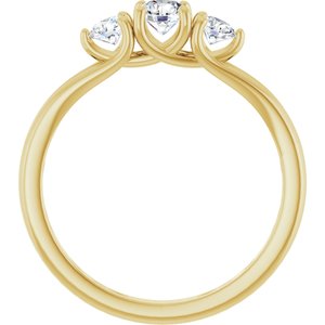 14K Yellow 1/2 CTW Natural Diamond Three-Stone Engagement Ring Ethereal Legacy Boutiques