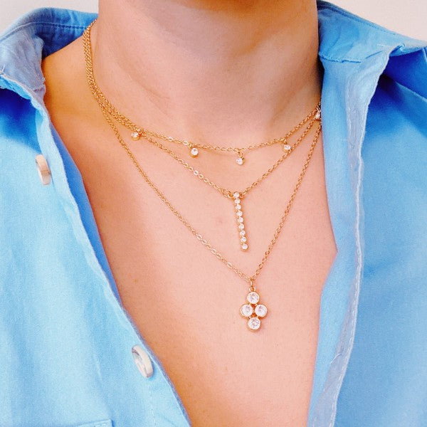 Bezel Crystals Layered Chain Necklace Shop Style & More | Fresh Looks, Everyday Deals & Free Shipping