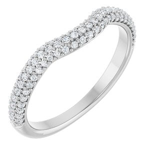 14K White 1/4 CTW Natural Diamond Pavé-Style Contour Band Ethereal Legacy Boutiques