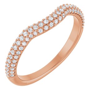 14K Rose 1/4 CTW Natural Diamond Pavé-Style Contour Band Ethereal Legacy Boutiques