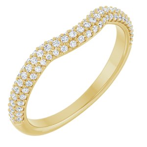 14K Yellow 1/4 CTW Natural Diamond Pavé-Style Contour Band Ethereal Legacy Boutiques