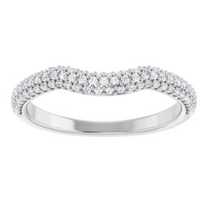 Platinum 1/4 CTW Natural Diamond Pavé-Style Contour Band Ethereal Legacy Boutiques