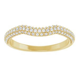 14K Yellow 1/4 CTW Natural Diamond Pavé-Style Contour Band Ethereal Legacy Boutiques