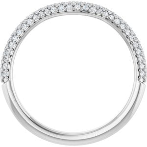 Platinum 1/4 CTW Natural Diamond Pavé-Style Contour Band Ethereal Legacy Boutiques