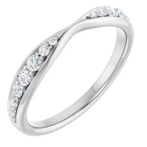 Platinum 1/5 CTW Lab-Grown Diamond Pinched Contour Band Ethereal Legacy Boutiques