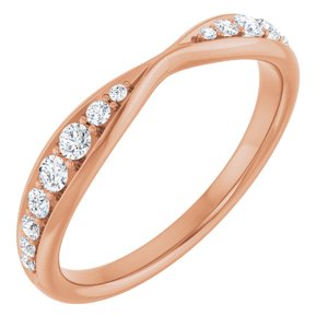 14K Rose 1/5 CTW Lab-Grown Diamond Pinched Contour Band Ethereal Legacy Boutiques