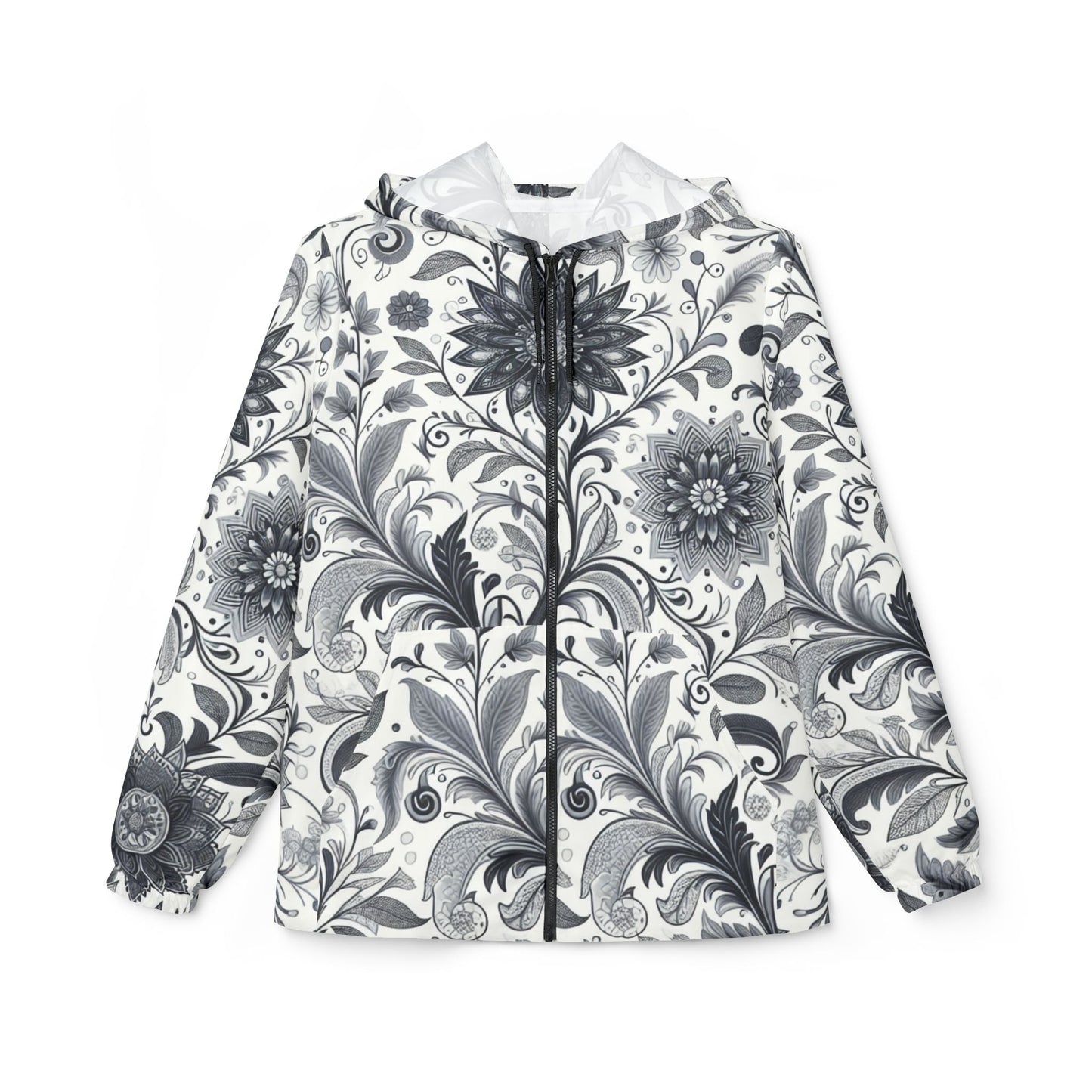 Floral Pattern Windbreaker Jacket, Lightweight Rain Jacket, Stylish Outerwear, Perfect Gift for Her, Outdoor Adventures, Trendy Layering Grayceful LLC
