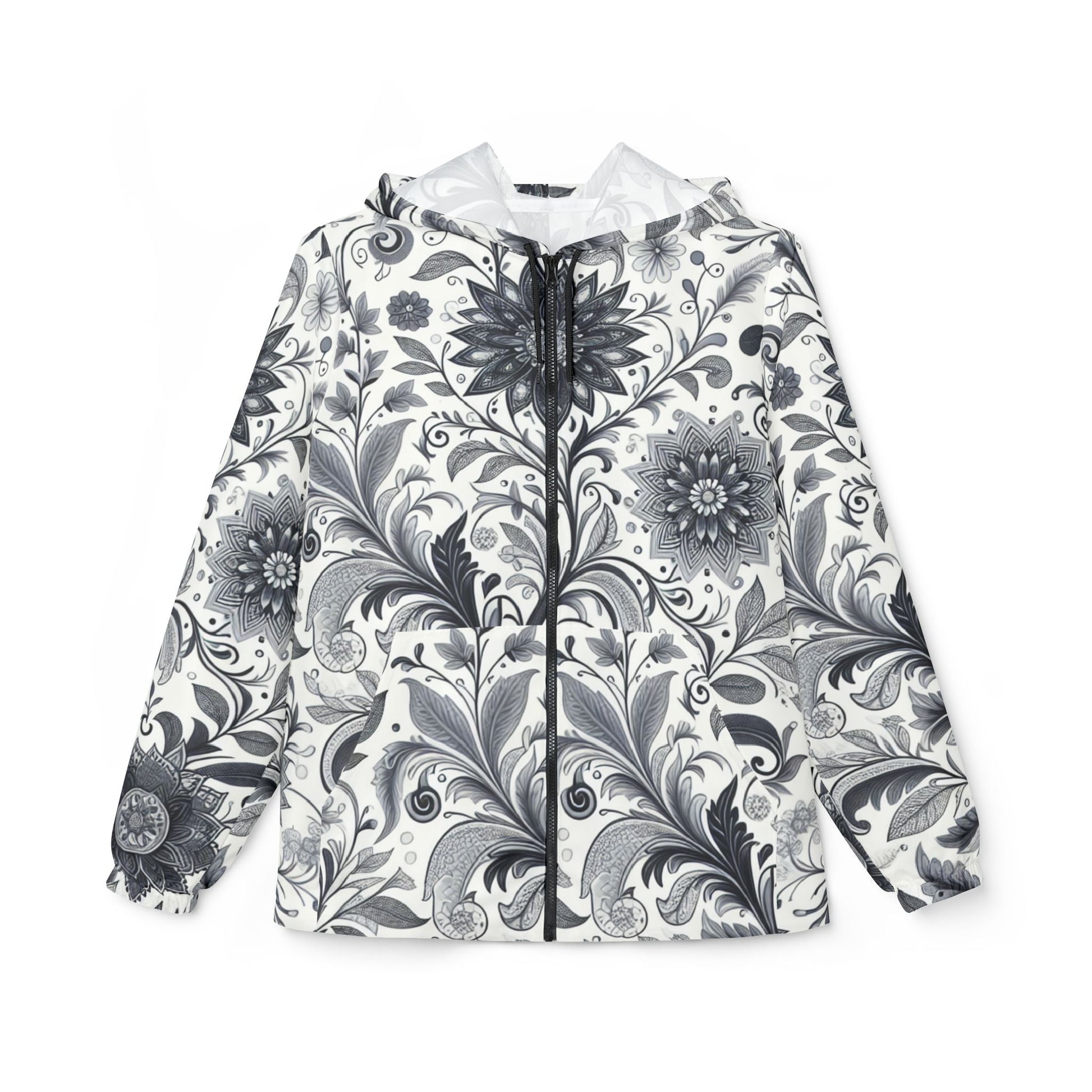 Floral Pattern Windbreaker Jacket, Lightweight Rain Jacket, Stylish Outerwear, Perfect Gift for Her, Outdoor Adventures, Trendy Layering Grayceful LLC
