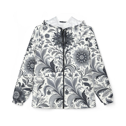 Floral Pattern Windbreaker Jacket, Lightweight Rain Jacket, Stylish Outerwear, Perfect Gift for Her, Outdoor Adventures, Trendy Layering Grayceful LLC