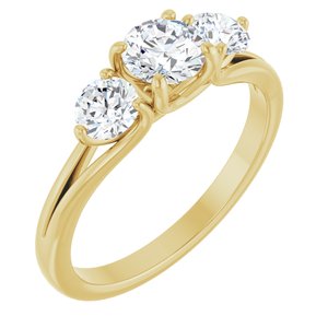 14K Yellow 1 CTW Natural Diamond Three-Stone Engagement Ring Ethereal Legacy Boutiques