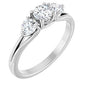 14K White 3/4 CTW Natural Diamond Three-Stone Engagement Ring Ethereal Legacy Boutiques