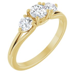 14K Yellow 3/4 CTW Natural Diamond Three-Stone Engagement Ring Ethereal Legacy Boutiques