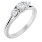 14K White 1/2 CTW Natural Diamond Three-Stone Engagement Ring Ethereal Legacy Boutiques