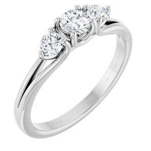 Platinum 1/2 CTW Natural Diamond Three-Stone Engagement Ring Ethereal Legacy Boutiques