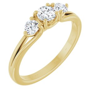14K Yellow 1/2 CTW Natural Diamond Three-Stone Engagement Ring Ethereal Legacy Boutiques