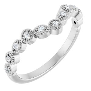 14K White 1/10 CTW Natural Diamond Vintage-Inspired Contour Band Ethereal Legacy Boutiques