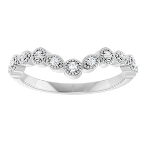 Platinum 1/10 CTW Natural Diamond Vintage-Inspired Contour Band Ethereal Legacy Boutiques