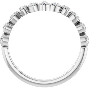 14K White 1/10 CTW Natural Diamond Vintage-Inspired Contour Band Ethereal Legacy Boutiques