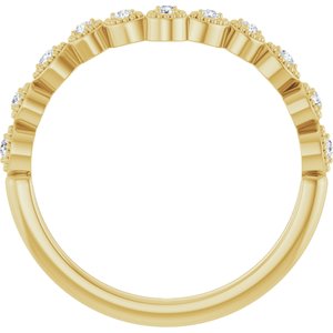 14K Yellow 1/10 CTW Natural Diamond Vintage-Inspired Contour Band Ethereal Legacy Boutiques
