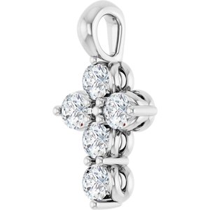 Platinum 1/6 CTW Natural Diamond Cross Pendant Ethereal Legacy Boutiques