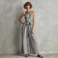 Women's Elegant V-Neck Sleeveless Commuter Jumpsuit FitiqueFit
