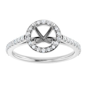 14K White 6.5 mm Round 1/4 CTW Lab-Grown Diamond Semi-Set Engagement Ring Ethereal Legacy Boutiques