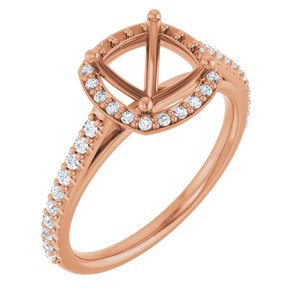 14K Rose 7x7 mm Cushion 1/4 CTW Lab-Grown Diamond Semi-Set Engagement Ring Ethereal Legacy Boutiques