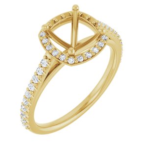 14K Yellow 7x7 mm Cushion 1/4 CTW Lab-Grown Diamond Semi-Set Engagement Ring Ethereal Legacy Boutiques