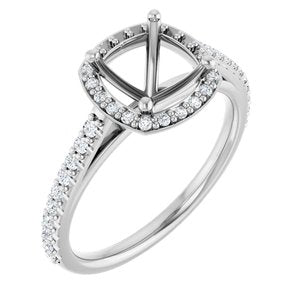 Platinum 7x7 mm Cushion 1/4 CTW Lab-Grown Diamond Semi-Set Engagement Ring Ethereal Legacy Boutiques
