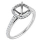 Platinum 7x7 mm Cushion 1/4 CTW Lab-Grown Diamond Semi-Set Engagement Ring Ethereal Legacy Boutiques