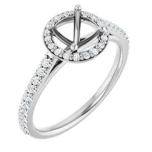 14K White 6.5 mm Round 1/4 CTW Lab-Grown Diamond Semi-Set Engagement Ring Ethereal Legacy Boutiques