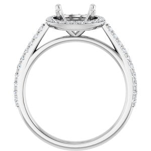14K White 8 mm Round 1/4 CTW Lab-Grown Diamond Semi-Set Engagement Ring Ethereal Legacy Boutiques
