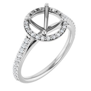 14K White 8 mm Round 1/4 CTW Lab-Grown Diamond Semi-Set Engagement Ring Ethereal Legacy Boutiques