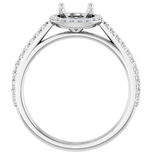 14K White 6.5 mm Round 1/4 CTW Lab-Grown Diamond Semi-Set Engagement Ring Ethereal Legacy Boutiques