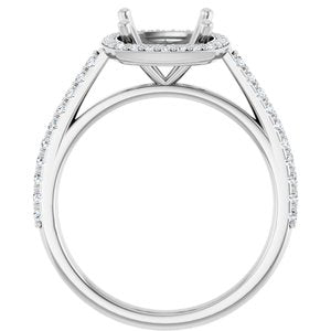 14K White 8x8 mm Cushion 1/4 CTW Lab-Grown Diamond Semi-Set Engagement Ring Ethereal Legacy Boutiques