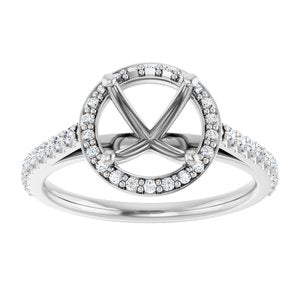 14K White 8 mm Round 1/4 CTW Lab-Grown Diamond Semi-Set Engagement Ring Ethereal Legacy Boutiques