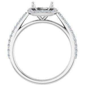 14K White 7x7 mm Cushion 1/4 CTW Lab-Grown Diamond Semi-Set Engagement Ring Ethereal Legacy Boutiques