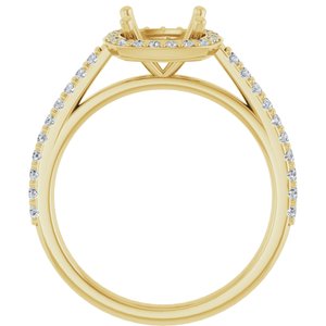 14K Yellow 7x7 mm Cushion 1/4 CTW Lab-Grown Diamond Semi-Set Engagement Ring Ethereal Legacy Boutiques