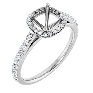 14K White 6x6 mm Cushion 1/4 CTW Lab-Grown Diamond Semi-Set Engagement Ring Ethereal Legacy Boutiques