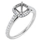 14K White 6x6 mm Cushion 1/4 CTW Lab-Grown Diamond Semi-Set Engagement Ring Ethereal Legacy Boutiques