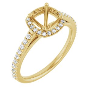 14K Yellow 6x6 mm Cushion 1/4 CTW Lab-Grown Diamond Semi-Set Engagement Ring Ethereal Legacy Boutiques