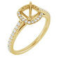 14K Yellow 6x6 mm Cushion 1/4 CTW Lab-Grown Diamond Semi-Set Engagement Ring Ethereal Legacy Boutiques