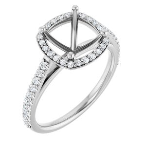 14K White 8x8 mm Cushion 1/4 CTW Lab-Grown Diamond Semi-Set Engagement Ring Ethereal Legacy Boutiques