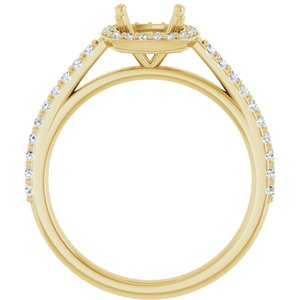 14K Yellow 6x6 mm Cushion 1/4 CTW Lab-Grown Diamond Semi-Set Engagement Ring Ethereal Legacy Boutiques