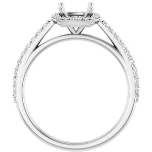 Platinum 6x6 mm Cushion 1/4 CTW Lab-Grown Diamond Semi-Set Engagement Ring Ethereal Legacy Boutiques