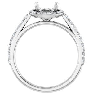 14K White 7.4 mm Round 1/4 CTW Lab-Grown Diamond Semi-Set Engagement Ring Ethereal Legacy Boutiques