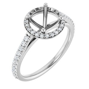 14K White 7.4 mm Round 1/4 CTW Lab-Grown Diamond Semi-Set Engagement Ring Ethereal Legacy Boutiques
